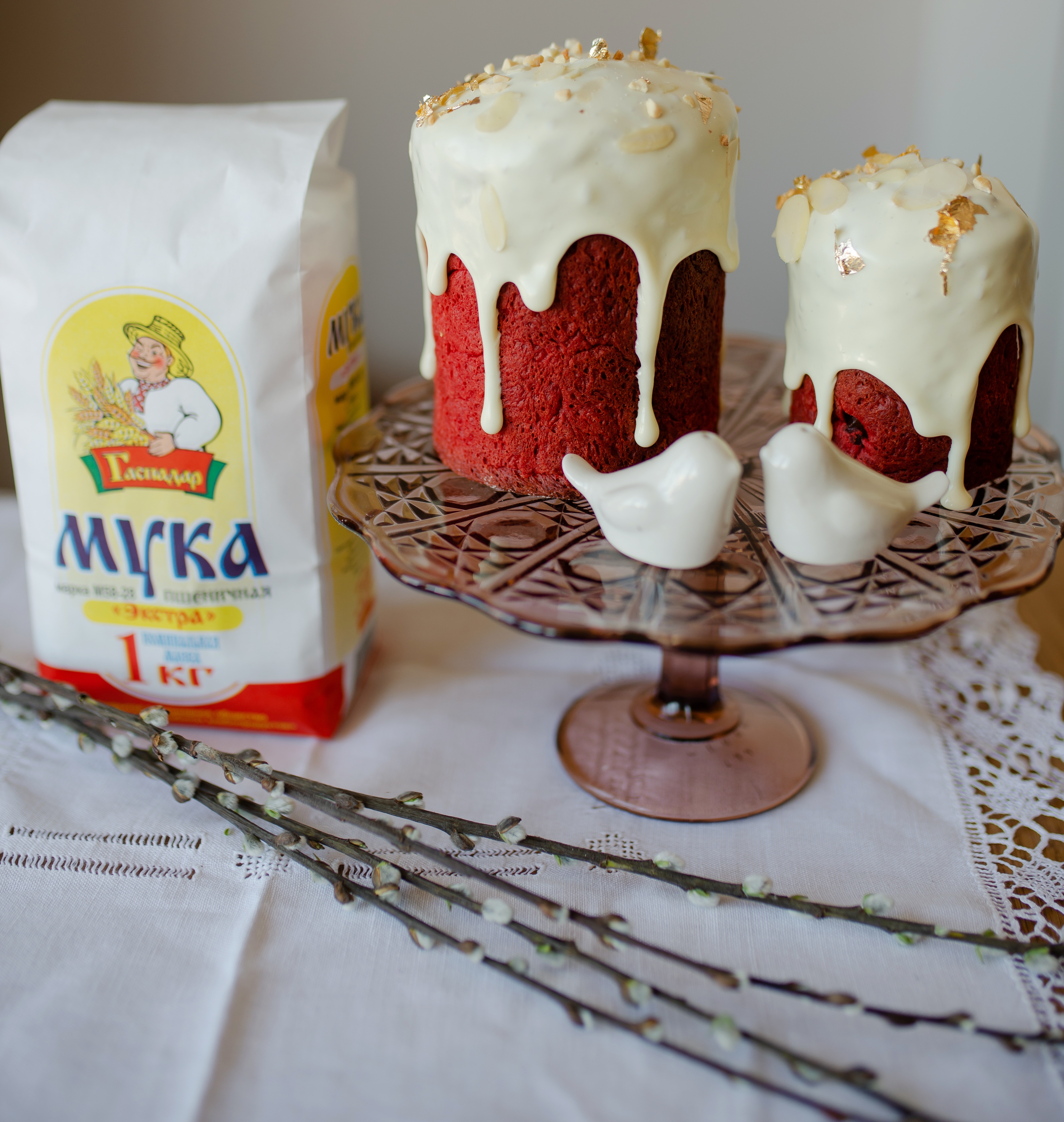 Рецепт необычного и эффектного кулича "КРАСНЫЙ БАРХАТ"